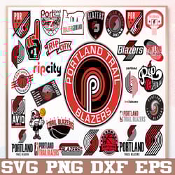bundle 31 files portland trail blazers basketball team svg, portland trail blazers svg, nba teams svg, nba svg, png