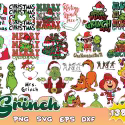 135 the grinch svg bundle layered item, clipart, cricut, digital vector cut files