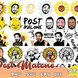 270 post malone svg bundle layered item, postmalone clipart, cricut, digital vector cut file