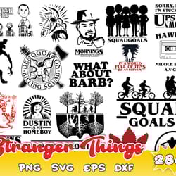 280 bundle stranger things silhouette svg file, stranger things svg