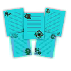 stationery paper pack, steampunk scrapbook paper, scrapbooking paper supply, steampunk stationery