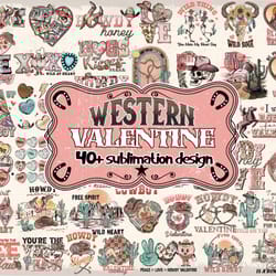 western valentine bundle, valentines day png, valentines sublimation design digital download