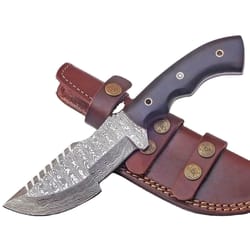custom handmade damascus steel hunting knife, outdoor camping tracer kit knife
