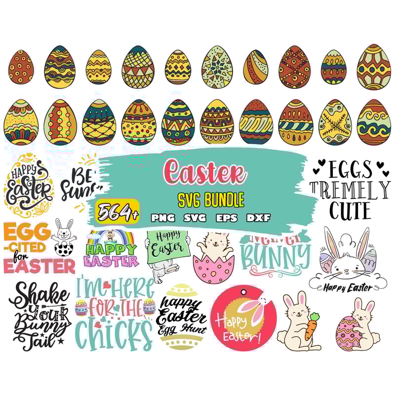 Easter SVG, Easter SVG Bundle, Easter PNG Bundle, Bunny Svg, Spring Svg, Rainbow Svg, Svg Files For Cricut.jpg