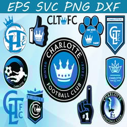 bundle 12 styles mls charlotte fc soccer team svg, charlotte fc svg, mls teams svg, mls svg, png, dxf, eps, instant down