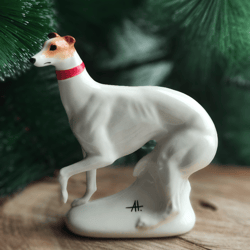 Statuette Greyhound - figurine dog, ceramics, porcelain