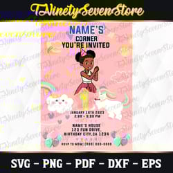 kids digital birthday invitation, gracies corner party invitation, gracie's corner birthday invitation, girl birthday