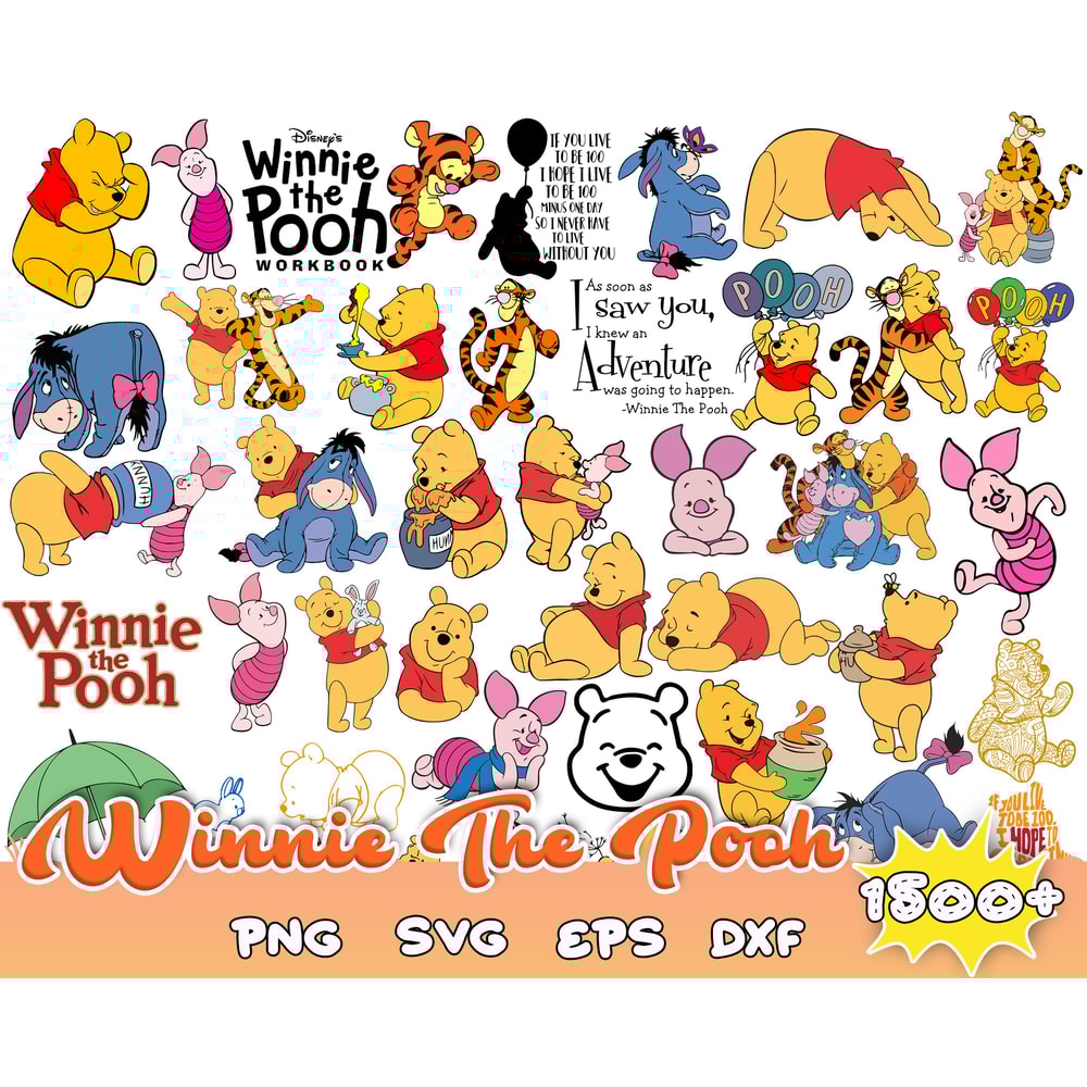 1500 Winnie The Pooh LAYERED SVG Designs, Pooh svg png bundle for cricut, Tigger Eeyore and Piglet files.jpg