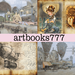 steampunk-2, scrapbooking, ephemera, junk journal, digital paper
