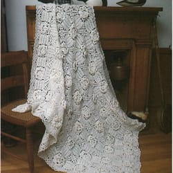 bridal rose afghan vintage crochet pattern 169
