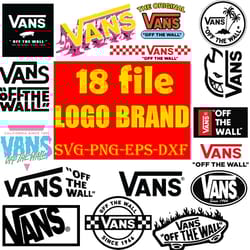 18 logo vans brand bundle svg, fashion brand svg, vans logo silhouette svg file cut digital download