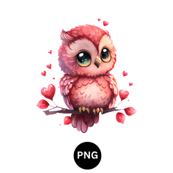 valentine watercolor owl png digital download available instant download high quality 300 dpi