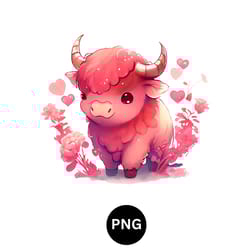 valentine watercolor ox png digital download available instant download high quality 300 dpi