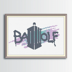 bad wolf cross stitch pattern, doctor who cross stitch, digital pdf