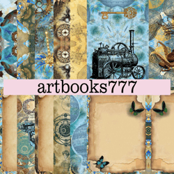 steampunk-8, scrapbooking, ephemera, junk journal, digital paper