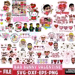 300 file bad bunny valentine svg bundle , valentine day svg, silhouette, digital , instant download