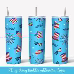 usa patriotic tumbler wrap sublimation. 4th of july skinny tumbler design