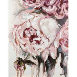 peony oil painting flower original art rose artwork floral oil painting impressionist impasto wall art abstract peonies