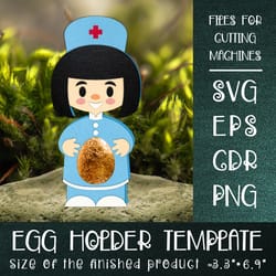 woman doctor egg holder template svg