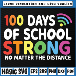 happy 100th day of school strong svg png, virtual teacher student svg, 100th day of school, digital download