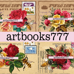 bees, beekeeper, bee set, honey, scrapbooking, ephemera, junk journal, digital paper, card-1