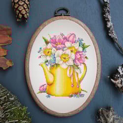 garden flowers counted cross stitch pattern summer bouquet cross stitch sampler flowers in vase embroidery pattern chart