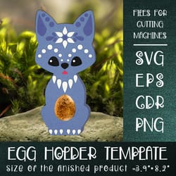 wolf chocolate egg holder template svg
