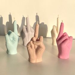 fuck you candle, middle finger candle, hand gesture candle, homemade soy candle, candle gift, funny candle, scented cand