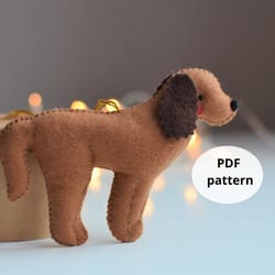 pdf dog ornament pattern , hand sewing patterns, puppy plush easy diy