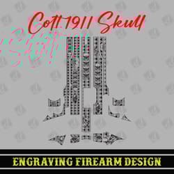 engraving firearms design colt1911 skull design