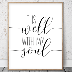 it is well with my soul, nursery bible verses for girl, printable wall art, scripture prints, christian gifts, kid room