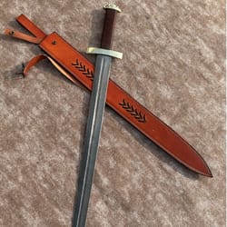 medieval warrior sword, handmade damascus steel sword, viking sword with wood handle
