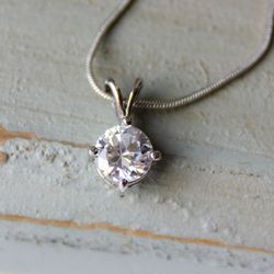 vintage avon necklace silver chain crystal pendant necklace avon jewelry