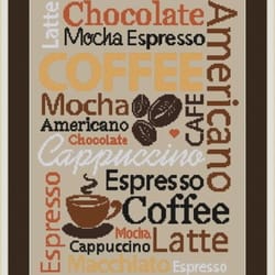 coffee sampler vintage cross stitch pattern pdf coffee inscription for kitchen decoration
