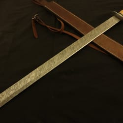 handmade damascus machete sword | olive pakka wood handle