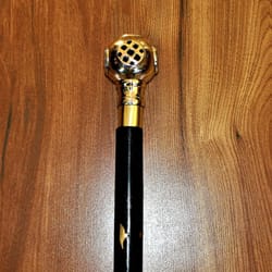 indian rosewood handcrafted & walking stick cane foldable with brass handle