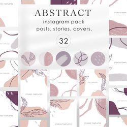 32 pack instagram abstract templates / social media