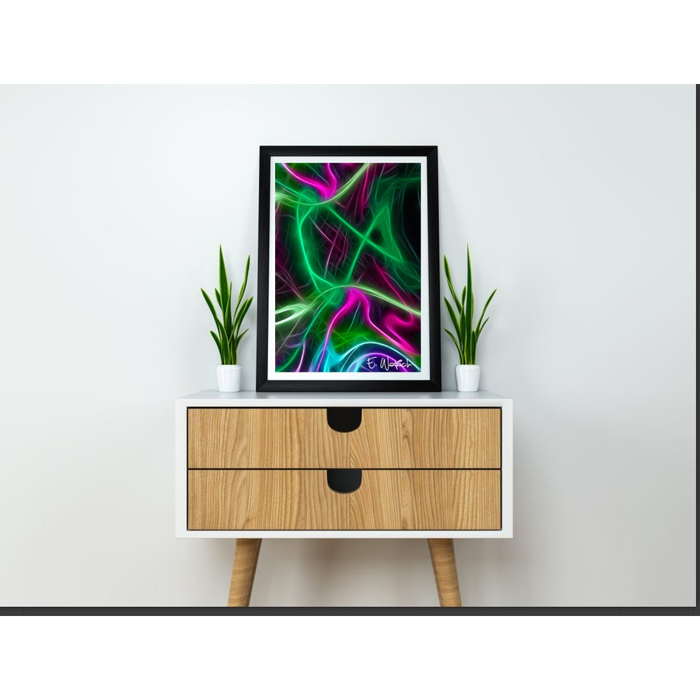 Colorful Things black frame signed on brown desk.jpg