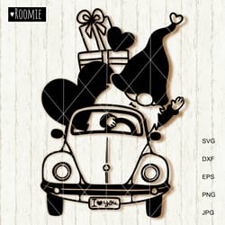 heart truck svg, valentine gnome svg clipart, i love you svg, valentine card mug shirt design sublimation cricut cutfile