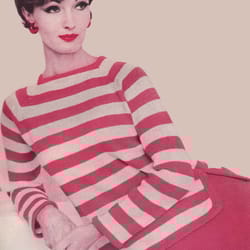 vintage knitting pattern 177 striped two-piece dress women