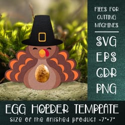 thanksgiving turkey | egg holder template svg