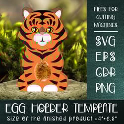 tiger chocolate egg holder template svg