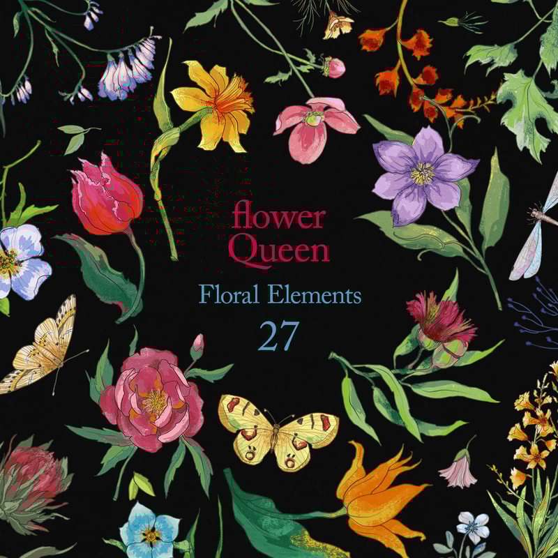 Flower Queen. Color floral elements.jpg