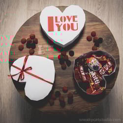 heart box 3in1 - 3d papercraft templates digital pattern for printing and cutting (pdf, svg, dxf*)