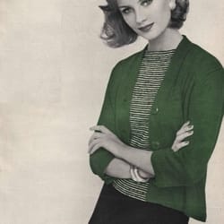 vintage knitting pattern 175 tri-color suit women