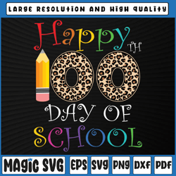 happy 100th day of school leopard print png, happy 100th day of school virtual, 100th day of school, digital download