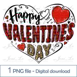 happy valentines day 1 png file valentines day clipart red heart for sublimation buffalo plaid design digital download