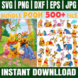 bundle 500 files winnie the pooh svg, winnie the pooh bundle, disney svg, pooh bear svg, trigger svg, igor, piglet svg