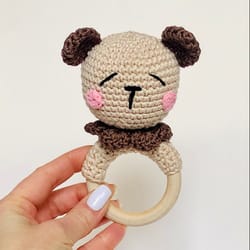 crochet pattern bear ears rattleteething ring wooden amigurumi crochet teether stuffed animal patterns little bear diy