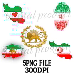 iran flag with png sublimation download digital file